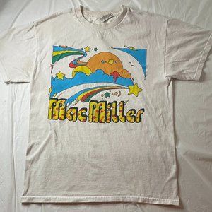 Mac Miller T-Shirt Adult Medium White Band Tee 2014 Short Sleeve Mens READ*